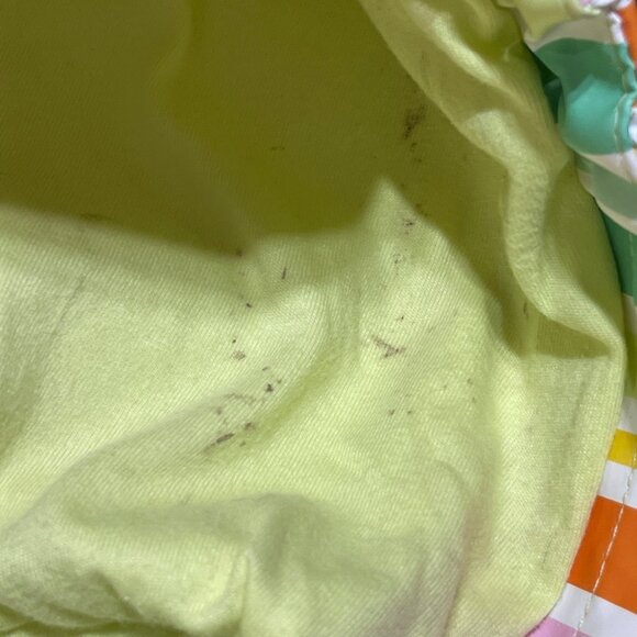 Cat & Jack Girl's Rain Jacket Hood Full Zip Colorful Stripe Size S Small 6/7 - Picture 5 of 8